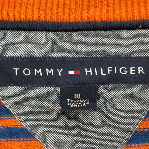 トミーヒルフィガー TOMMY HILFIGER Vネック ボーダー セーター メンズ import:XL
