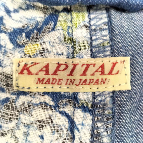 キャピタル KAPITAL コットンリネン 7分丈 花 ワイドイージーパンツ レディース JPN:3
