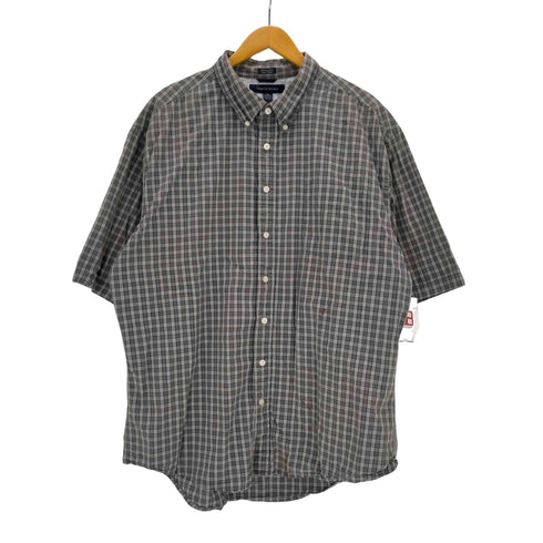 トミーヒルフィガー TOMMY HILFIGER プレミアムコットン半袖チェックシャツ メンズ import:XXL
