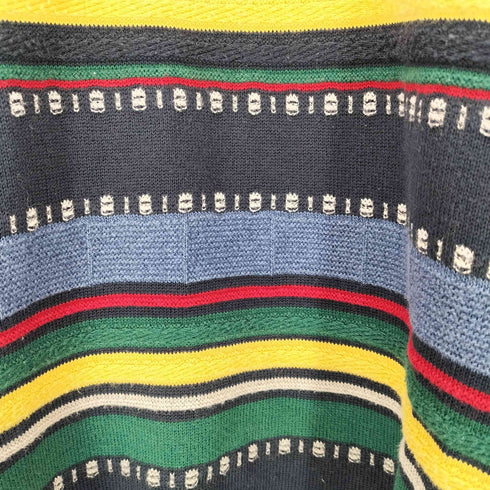 gianni m byhajo 3Dボーダー コットン ポロニット メンズ