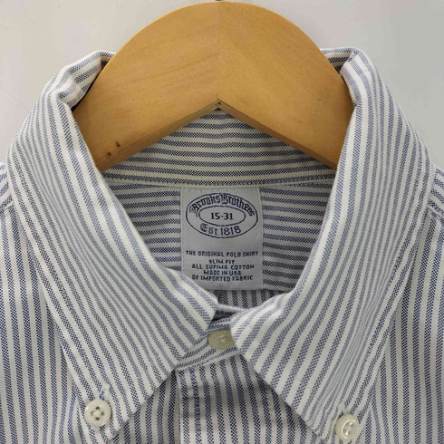 ブルックスブラザーズ BROOKS BROTHERS USA製 SLIM FIT コットンストライプシャツ メンズ