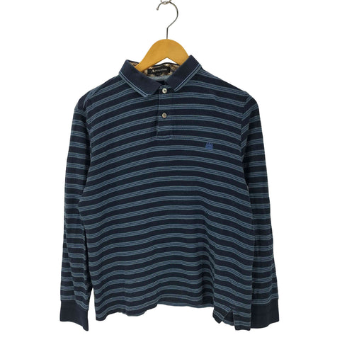 アクアスキュータム AQUASCUTUM ボーダー ロングスリーブポロシャツ メンズ JPN:M