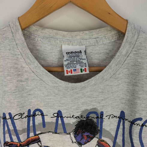 アディダス adidas 90s USA製 サッカー プリント Tシャツ メンズ import:M