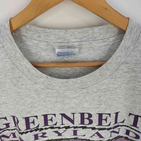 ヘインズ Hanes 90s メキシコ製 シングルステッチ GREENBELT MARYLAND 地球 プリント Tシャツ メンズ import:L