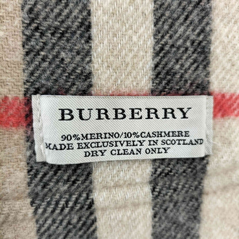 バーバリー BURBERRY 英国製 ウール カシミヤ ノバチェック ポケット 大判 ストール レディース