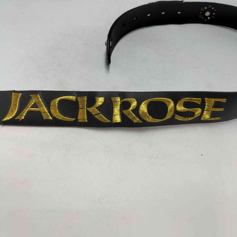 ジャックローズ JACKROSE レザー ロゴ刺繍 ストーン スタッズ 金バックル ベルト メンズ