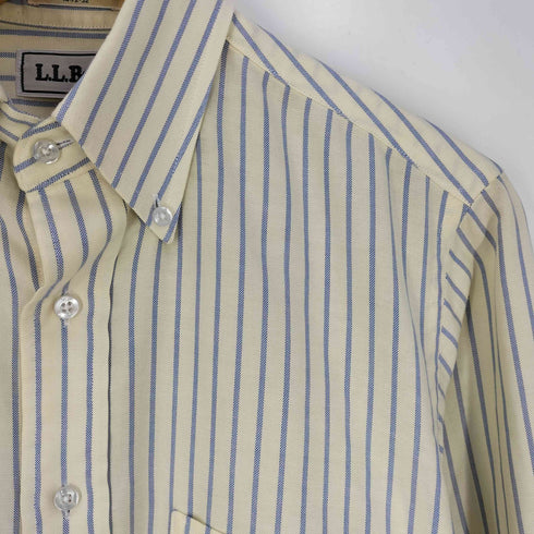 エルエルビーン L.L.Bean 80s USA製 コットンポリ ストライプ ボタンダウンシャツ メンズ 14 1/2-32