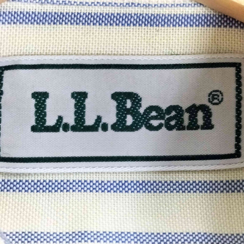 エルエルビーン L.L.Bean 80s USA製 コットンポリ ストライプ ボタンダウンシャツ メンズ 14 1/2-32