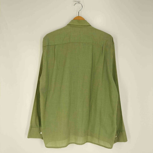 Sir Walter 70s USA製 コットンポリ ブロックチェック シャツ メンズ import:L