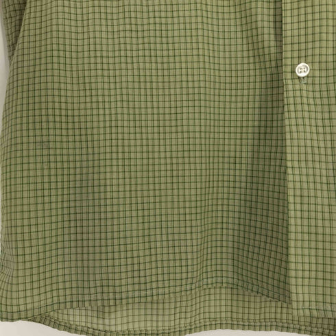 Sir Walter 70s USA製 コットンポリ ブロックチェック シャツ メンズ import:L