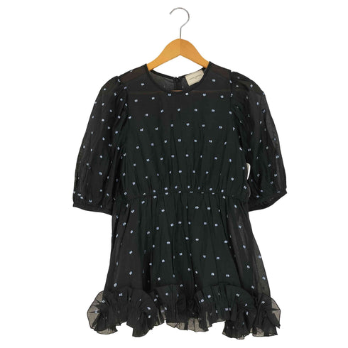 ユナイテッドアローズ UNITED ARROWS 2トーン ドットジャカード フリルブラウス レディース