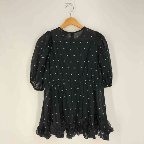 ユナイテッドアローズ UNITED ARROWS 2トーン ドットジャカード フリルブラウス レディース