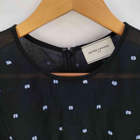 ユナイテッドアローズ UNITED ARROWS 2トーン ドットジャカード フリルブラウス レディース