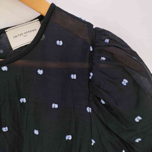 ユナイテッドアローズ UNITED ARROWS 2トーン ドットジャカード フリルブラウス レディース