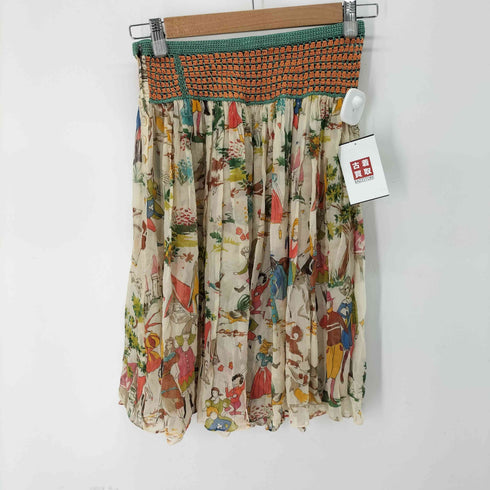 ツモリチサト TSUMORI CHISATO シルク100 総柄シースルースカート レディース JPN:2