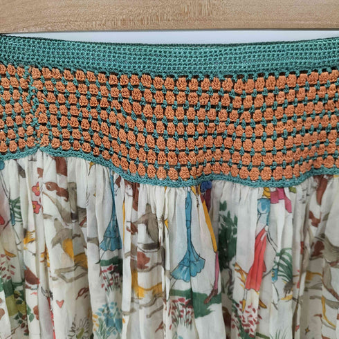 ツモリチサト TSUMORI CHISATO シルク100 総柄シースルースカート レディース JPN:2