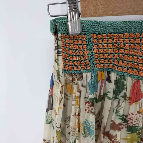ツモリチサト TSUMORI CHISATO シルク100 総柄シースルースカート レディース JPN:2