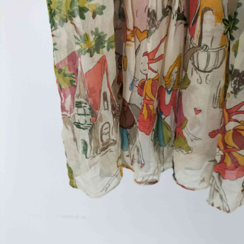 ツモリチサト TSUMORI CHISATO シルク100 総柄シースルースカート レディース JPN:2