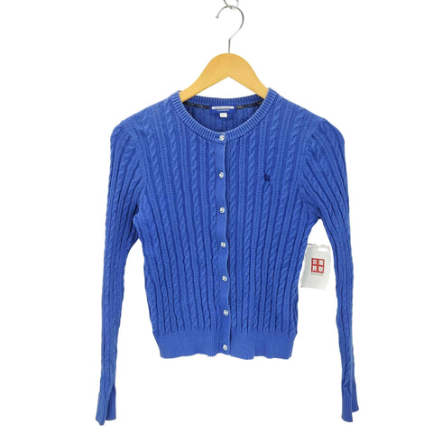 バーバリーブルーレーベル BURBERRY BLUE LABEL ケーブル編み ノーカラーカーディガン レディース 38