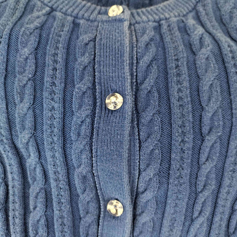 バーバリーブルーレーベル BURBERRY BLUE LABEL ケーブル編み ノーカラーカーディガン レディース 38