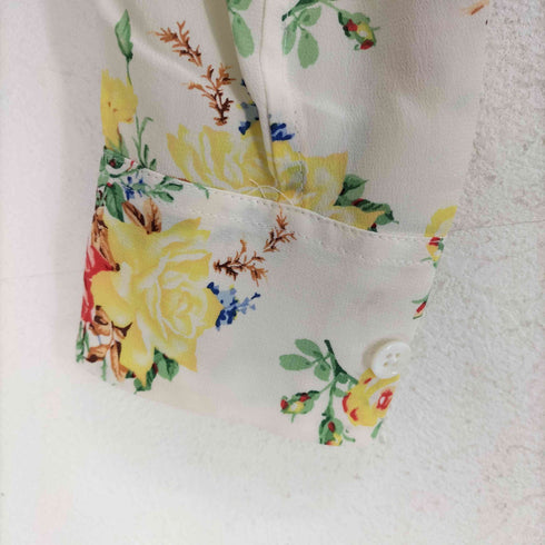 エキプモンフェム EQUIPMENT FEMME フラワー総柄 シルク レギュラーカラーシャツ レディース JPN:XS