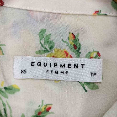 エキプモンフェム EQUIPMENT FEMME フラワー総柄 シルク レギュラーカラーシャツ レディース JPN:XS