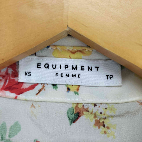 エキプモンフェム EQUIPMENT FEMME フラワー総柄 シルク レギュラーカラー ノースリーブシャツ レディース JPN:XS