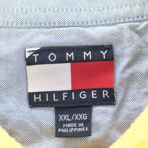 トミーヒルフィガー TOMMY HILFIGER ロゴ刺繍 S/Sボーダーポロシャツ メンズ import:XXL