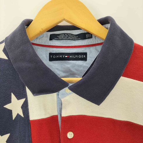 トミーヒルフィガー TOMMY HILFIGER 星条旗 マルチカラー S/Sポロシャツ メンズ import:XXL