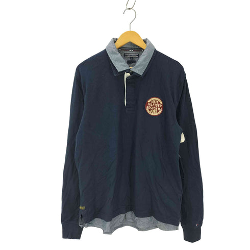 トミーヒルフィガー TOMMY HILFIGER Vintage Fit ワッペン刺繍 レイヤードラガーシャツ メンズ import:XL