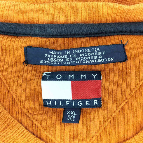 トミーヒルフィガー TOMMY HILFIGER ロゴ刺繍 Vネックカットソー メンズ import:XXL