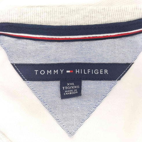 トミーヒルフィガー TOMMY HILFIGER ロゴ刺繍 2トーン 前V クルーネックトレーナー メンズ import:XL