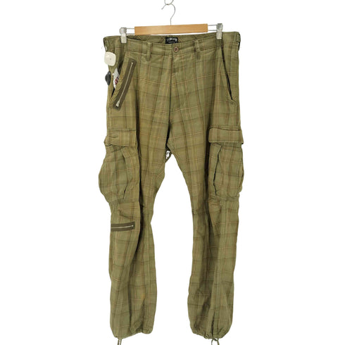ステューシー Stussy チェック柄カーゴパンツ メンズ 34