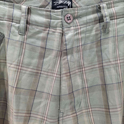 ステューシー Stussy チェック柄カーゴパンツ メンズ 34