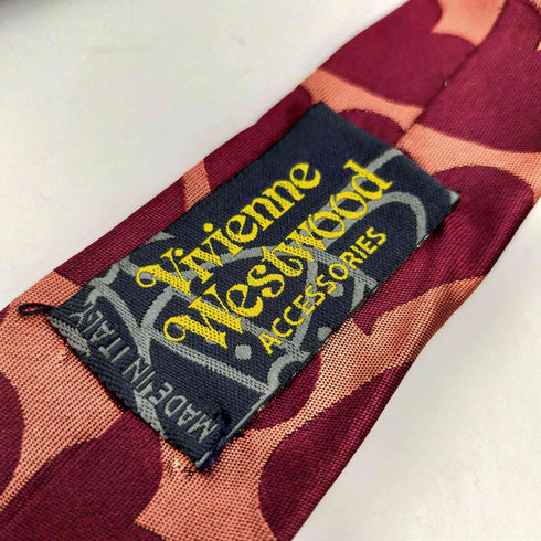 ヴィヴィアンウエストウッドアクセサリー Vivienne Westwood Accessories イタリア製 ワンポイント オーブ ハート柄 シルク ネクタイ メンズ
