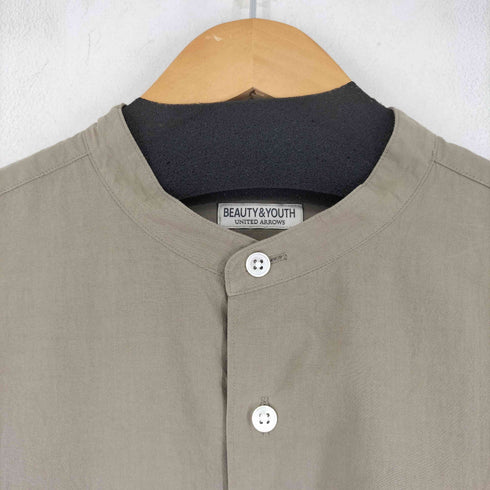 ビューティーアンドユースユナイテッドアローズ BEAUTY & YOUTH UNITED ARROWS ツイスト タイプライター バンドカラー フォルム テーパードシャツ メンズ JPN:M