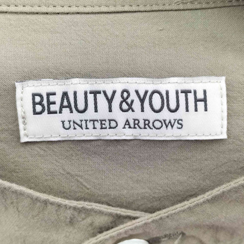 ビューティーアンドユースユナイテッドアローズ BEAUTY & YOUTH UNITED ARROWS ツイスト タイプライター バンドカラー フォルム テーパードシャツ メンズ JPN:M