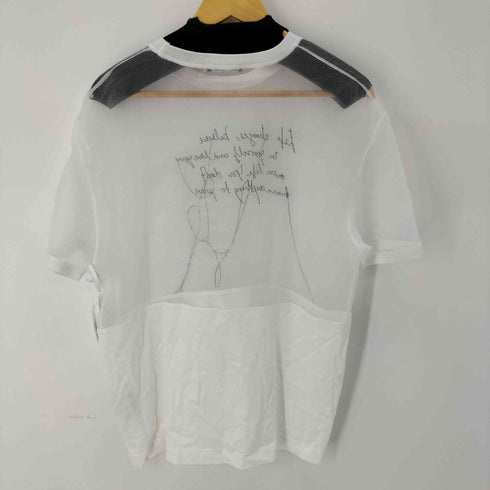 ザラ ZARA メッセージ刺繍シアー切替S/Sカットソー レディース import:S