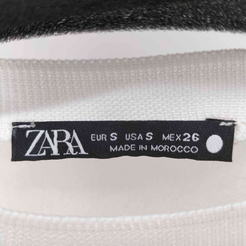 ザラ ZARA メッセージ刺繍シアー切替S/Sカットソー レディース import:S