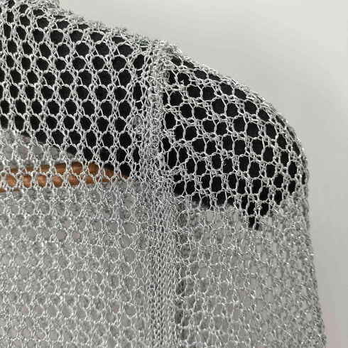 ザラ ZARA METALLIC MESH KNIT TOP レディース import:L