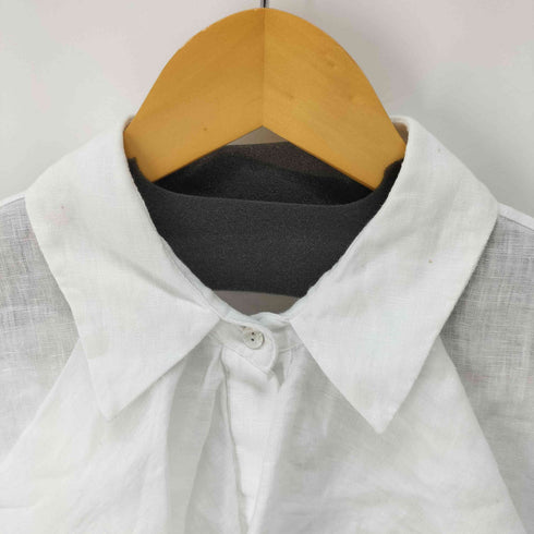 ザラ ZARA リネンS/Sフリルブラウス レディース import:S