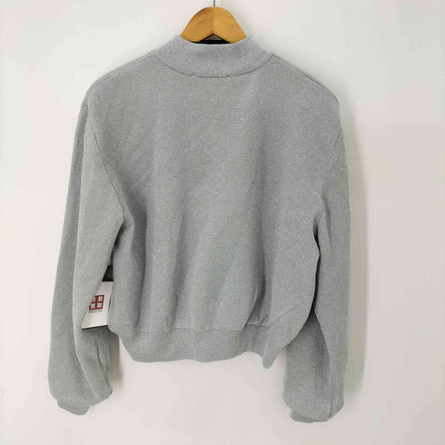 ザラ ZARA メタリックスレッド ニット ボンバージャケット レディース import:L
