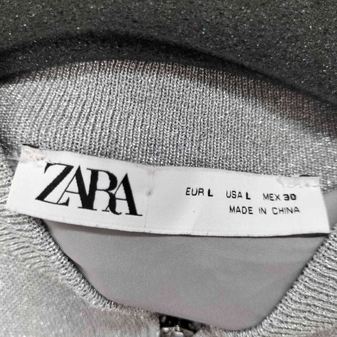 ザラ ZARA メタリックスレッド ニット ボンバージャケット レディース import:L