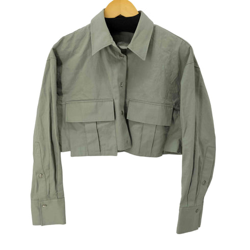 ザラ ZARA クロップドワークシャツジャケット レディース import:M