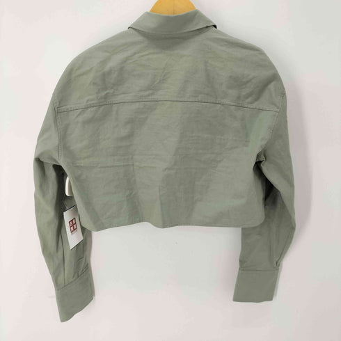 ザラ ZARA クロップドワークシャツジャケット レディース import:M