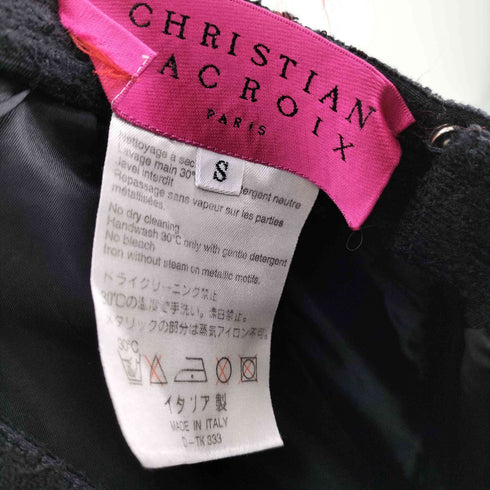 クリスチャンラクロワ Christian Lacroix イタリア製 ドット柄 センタースリット ロングスカート レディース JPN:S