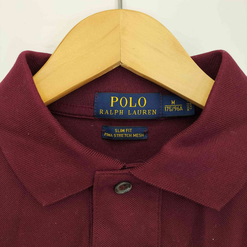 ポロラルフローレン POLO RALPH LAUREN SLIM FIT PIMA STRETCH MESH ポニー刺繍 ストレッチ メッシュ ロングスリーブ ポロシャツ メンズ import:M
