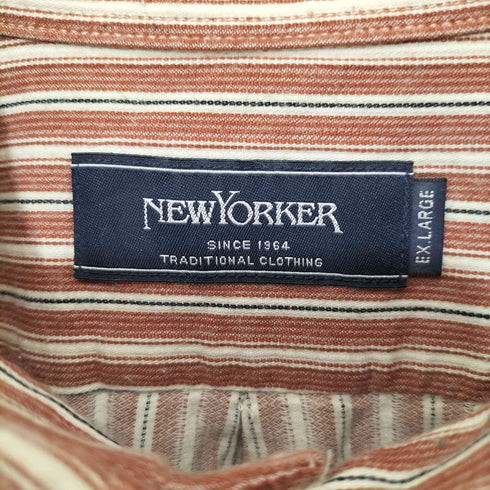 ニューヨーカー NEWYORKER ボタンダウン ストライプ シャツ メンズ EX LARGE