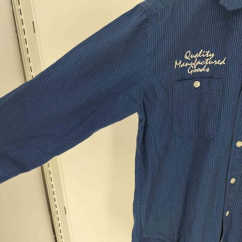 ディッキーズ Dickies Regular Fit Workwear 刺繍 ピン ストライプ ワーク シャツ メンズ import:M
