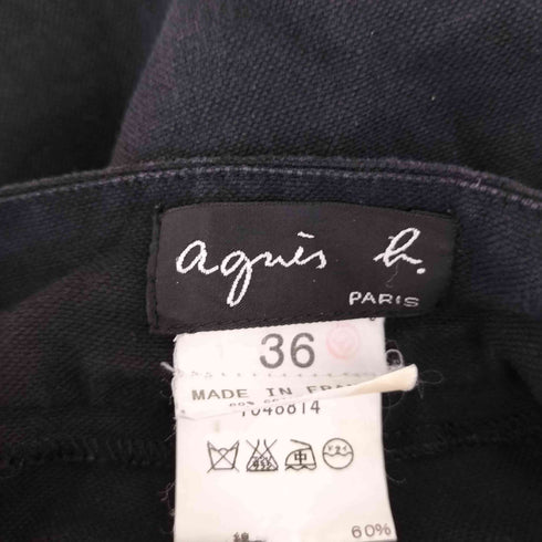 アニエスベー agnes b. フランス製 コットンリネン タックスカート レディース 36
